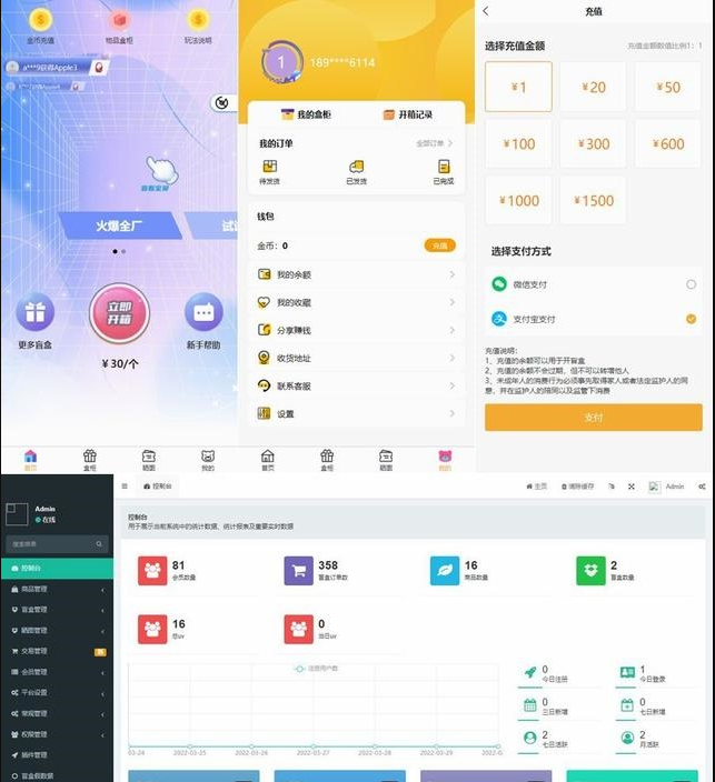 Thinkphp内核开发盲盒商城源码v2.0 对接易支付/阿里云短信/七牛云存储 - 狗凯之家免费源码网