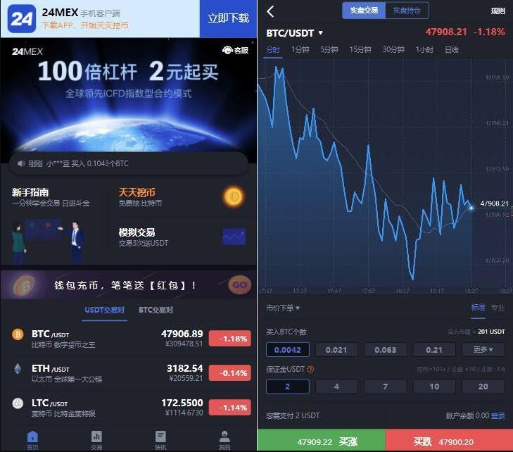 24MEX区块链交易所，支持差价合约、BTC币安、火币合约、杠杆交易、法币OTC、数字资产交易等功能 - 狗凯之家免费源码网