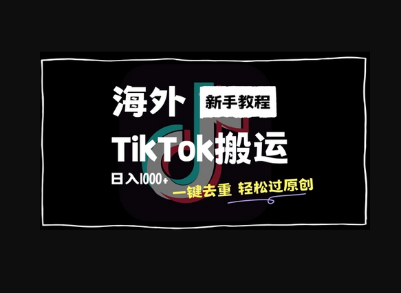 海外TikTok搬运玩法，一键去重轻松过原创，新手无经验也能日入1k - 狗凯之家免费源码网