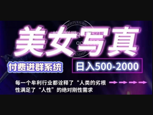 美女写真项目，低成本创业的机会，操作简单，只需要搬运，日入500+（更新） - 狗凯之家免费源码网