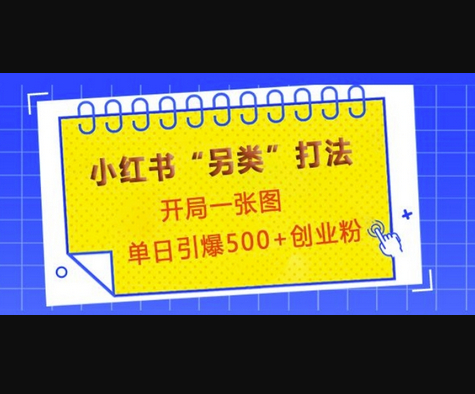 小红书“另类”打法，开局一张图，单日引爆500+精准创业粉 - 狗凯之家免费源码网