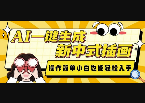 AI一键生成新中式插画， 操作简单，小白也能轻松入手 - 狗凯之家免费源码网