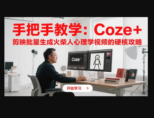 手把手教学：Coze + 剪映批量生成火柴人心理学视频的硬核攻略 - 狗凯之家免费源码网